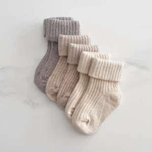 מארז שלושה זוגות גרבי כותנה - אדמה